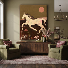 Modern Folk Art｜Under the Coral Moon