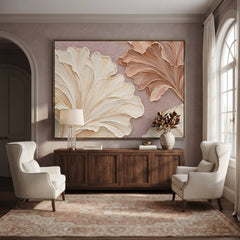 Textured & Impasto Art｜Soft Blush Petal Harmony