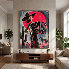 Western Pop Art｜Crimson Accordion Waltz