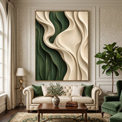 Textured & Impasto Art｜Forest Ivory Waves