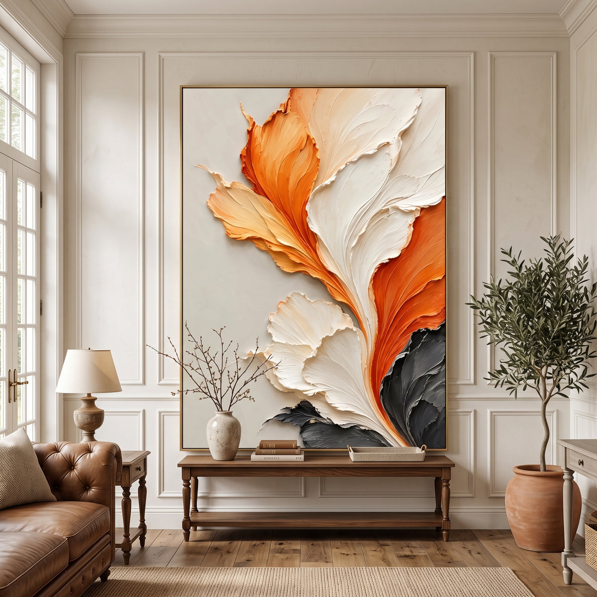 Textured & Impasto Art｜Terracotta Bloom Relief