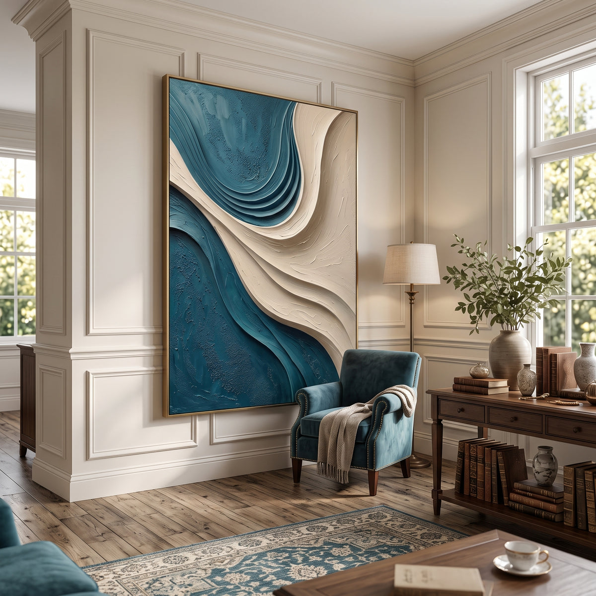 Textured & Impasto Art｜Ocean Shadow Waves-1