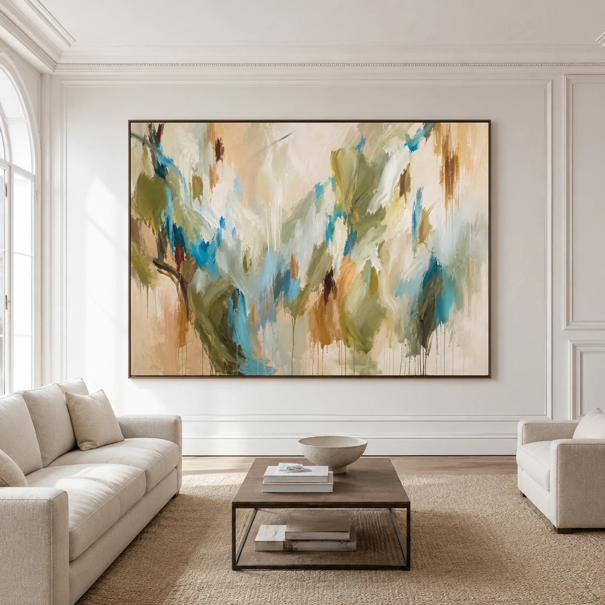 Expressive Contemporary Art｜Azure Botanical Abstraction