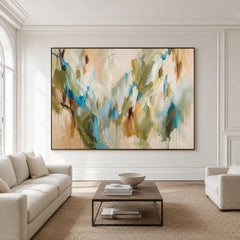 Expressive Contemporary Art｜Azure Botanical Abstraction