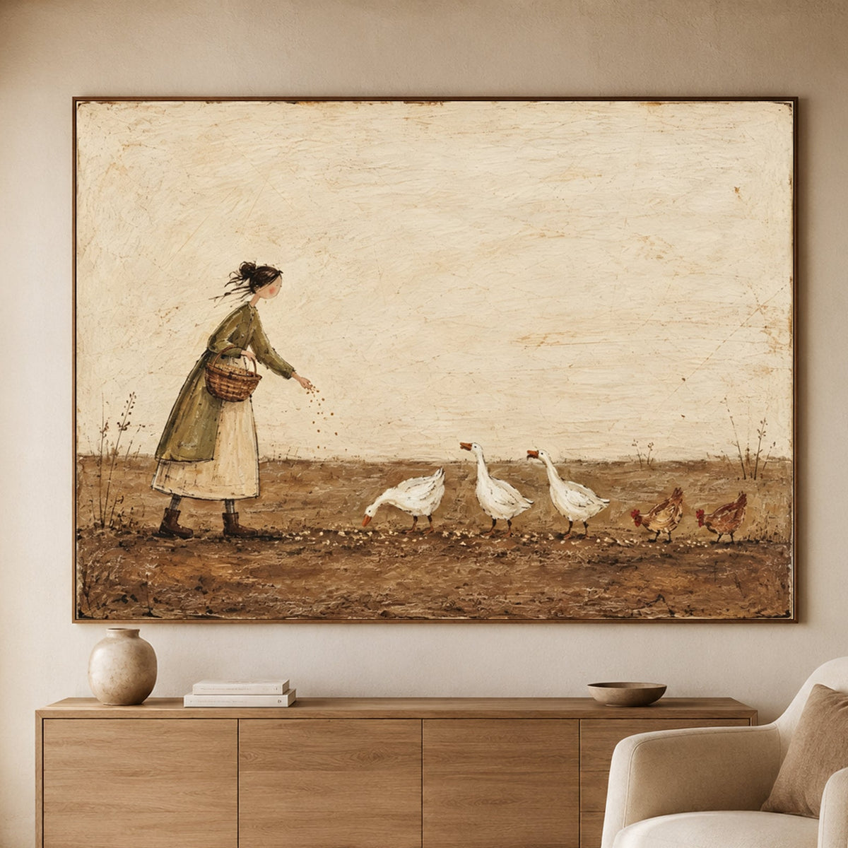 Modern Folk Art | Morning Feed in the Countryside
