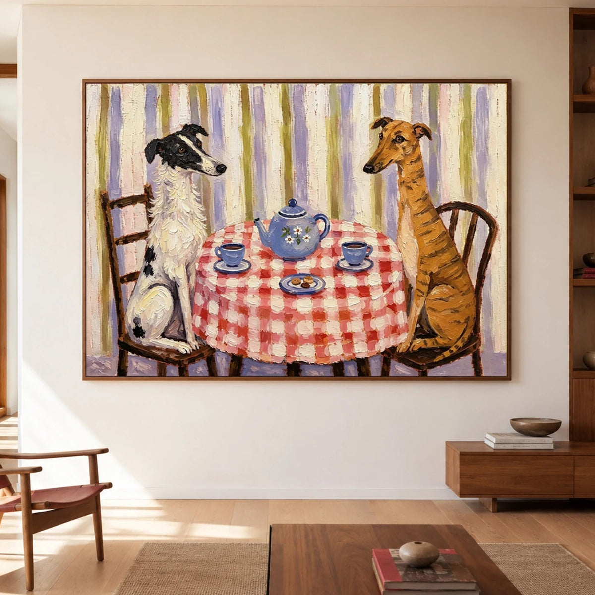Modern Folk Art｜Tea Time Hounds