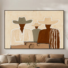 Vintage Americana Art｜Frontier Gathering Portrait
