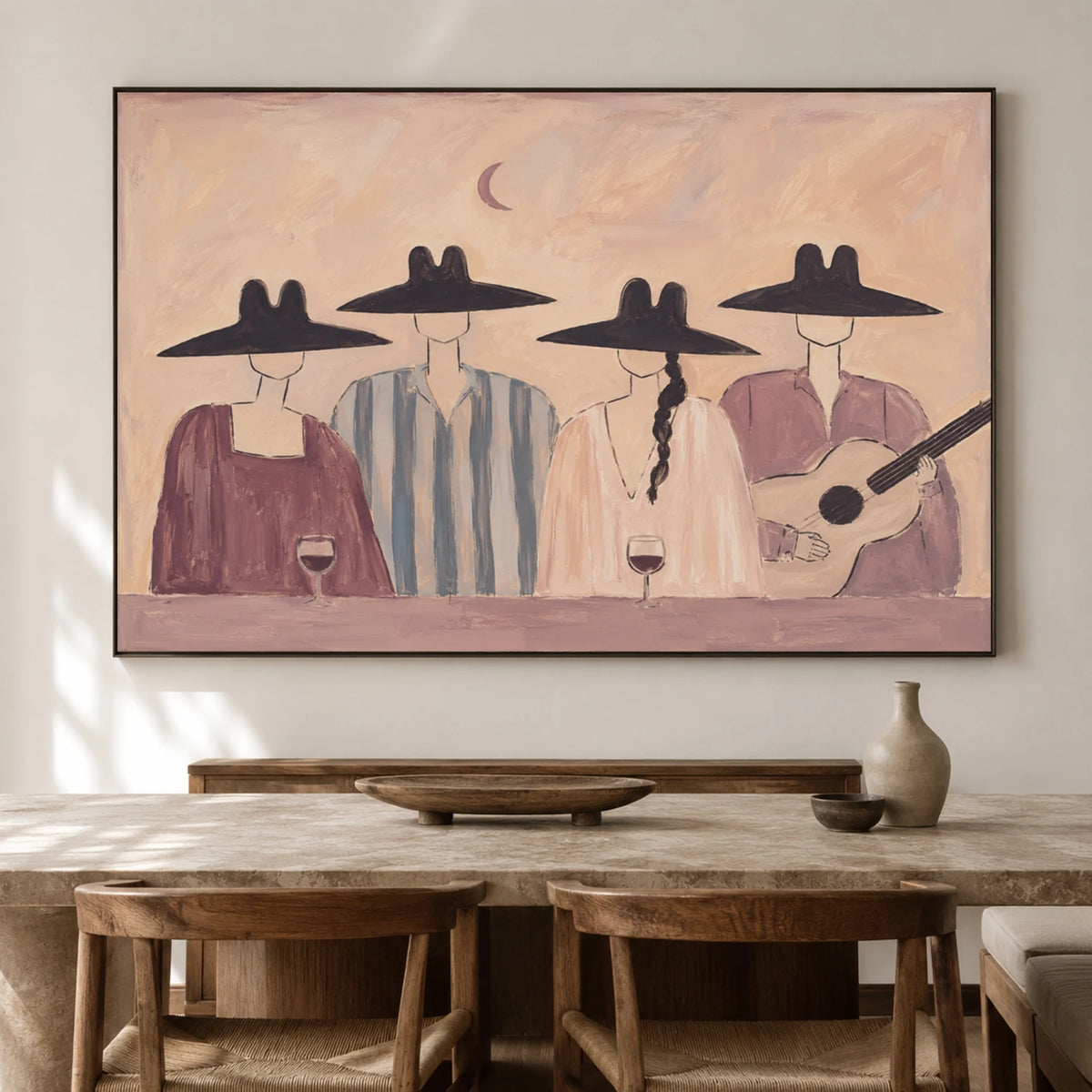 Vintage Americana Art｜Moonlit Quartet
