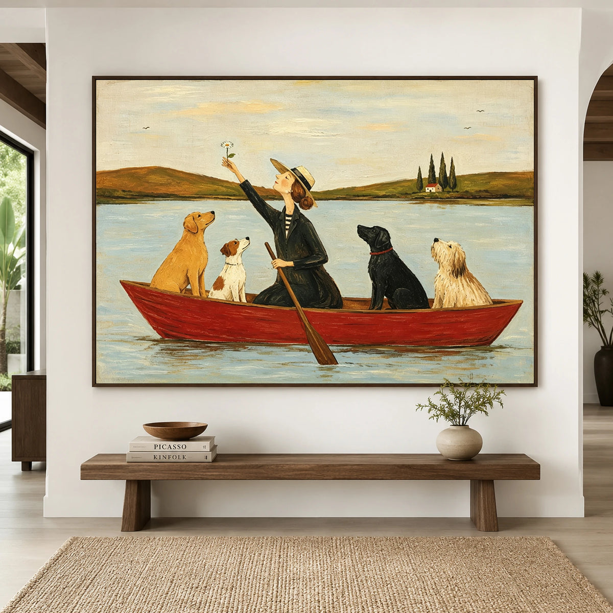 Modern Folk Art｜Boat Ride with Dogs
