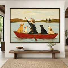 Modern Folk Art｜Boat Ride with Dogs
