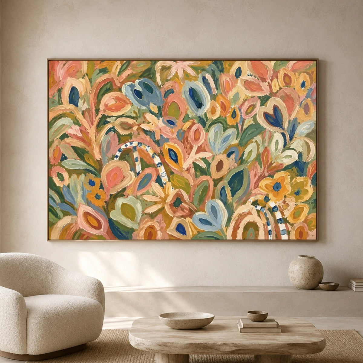 Expressive Contemporary Art｜Blush Meadow Rhythm