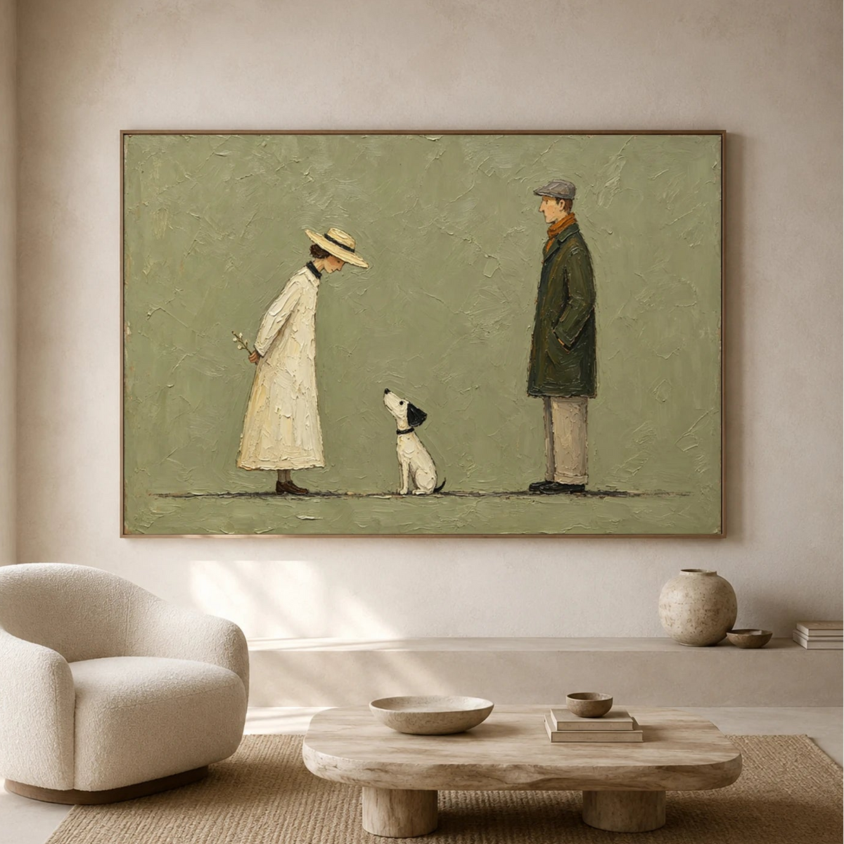 Modern Folk Art｜Quiet Canine Encounter