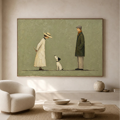 Modern Folk Art｜Quiet Canine Encounter