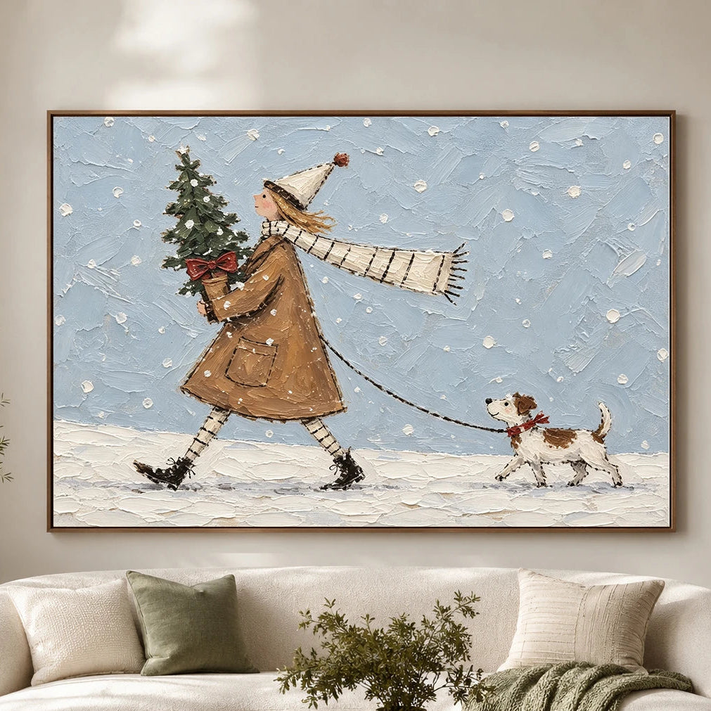 Modern Folk Art｜A Winter Walk Home