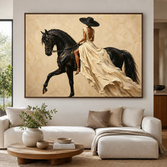 Vintage Americana Art｜Ivory Midnight Rider
