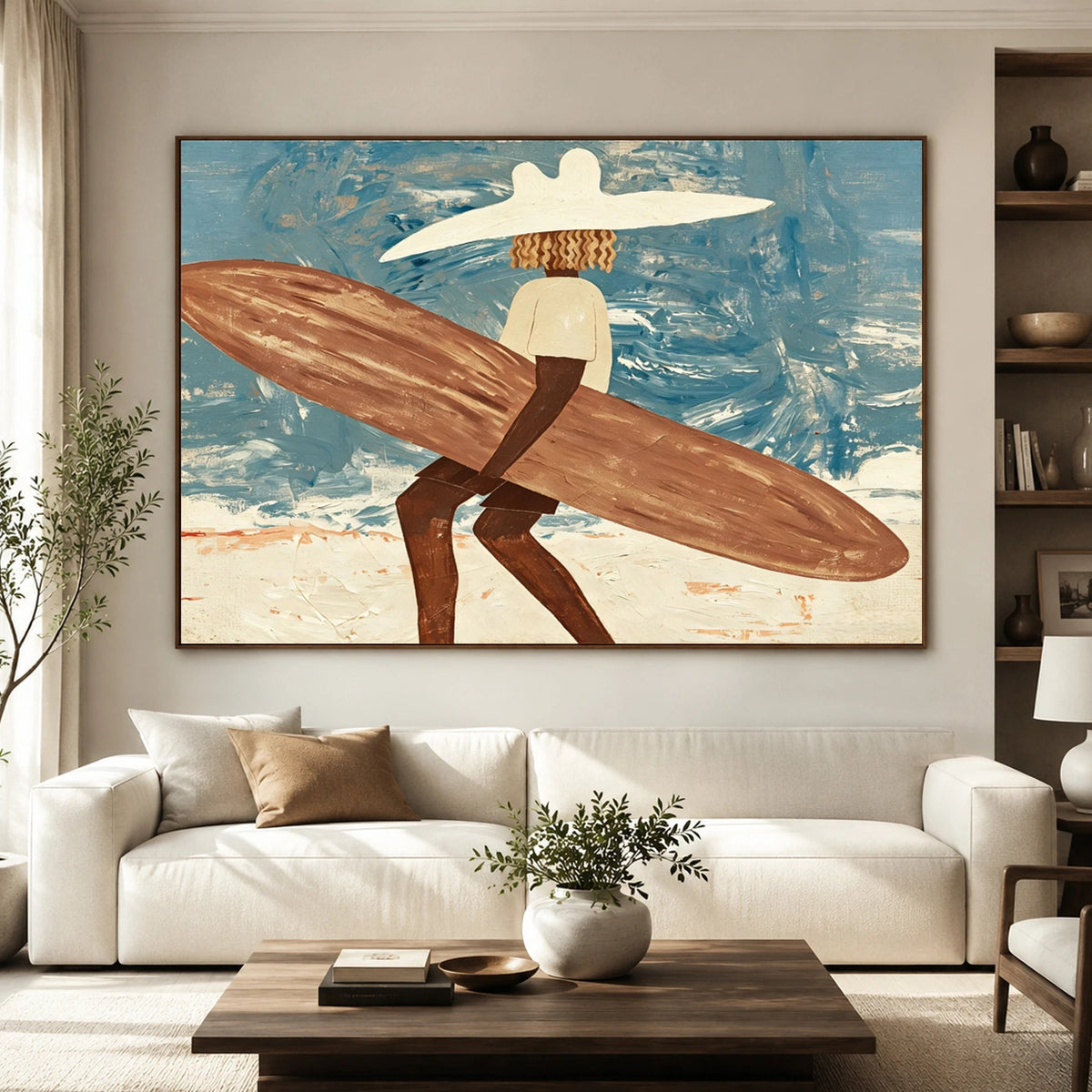 Modern Folk Art | Seaside Longboard Wanderer