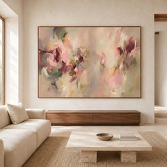 Expressive Contemporary Art｜Blush Floral Abstraction