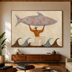 Modern Folk Art｜Ocean Giant Fish Rider