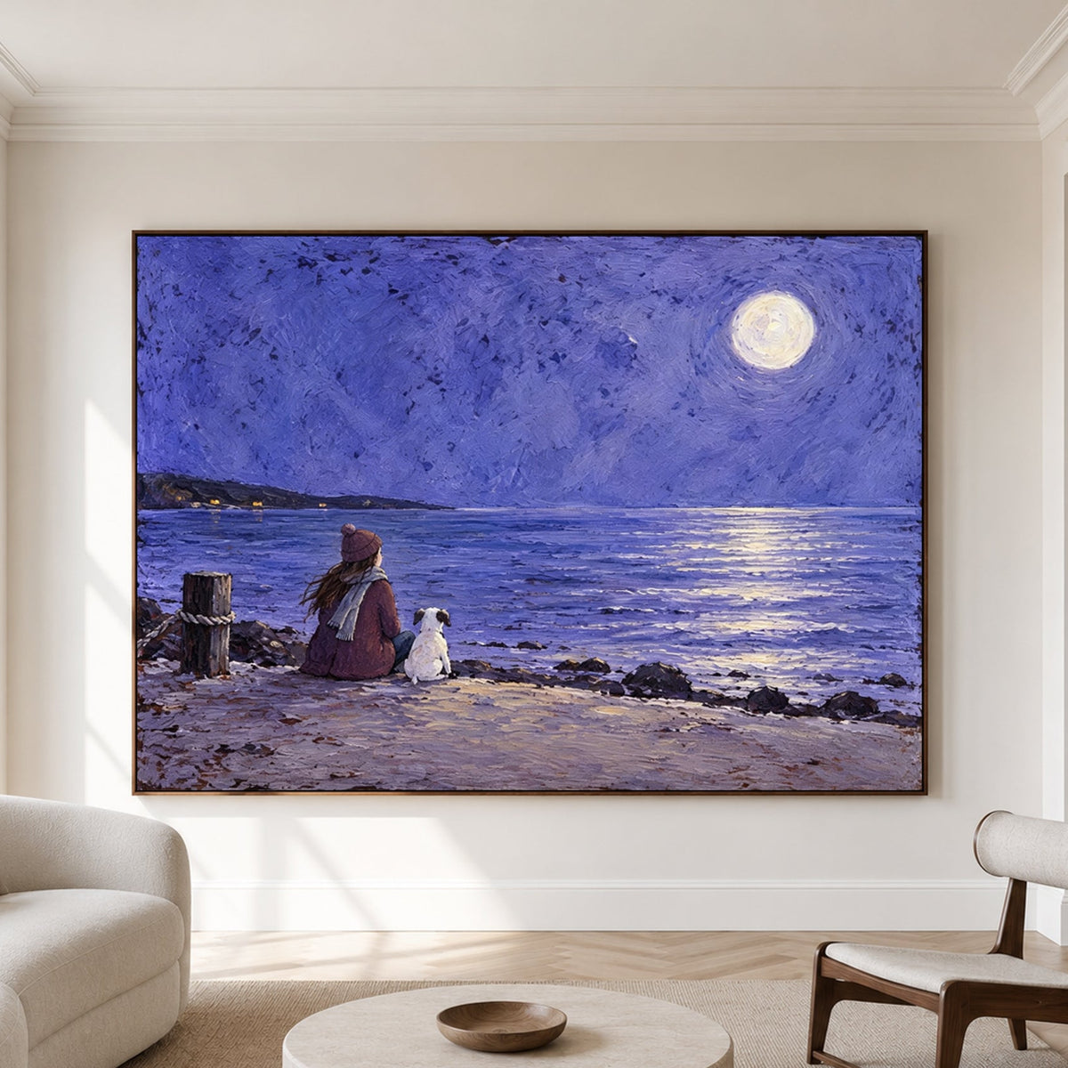 Modern Folk Art | Moonlit Shore Companions