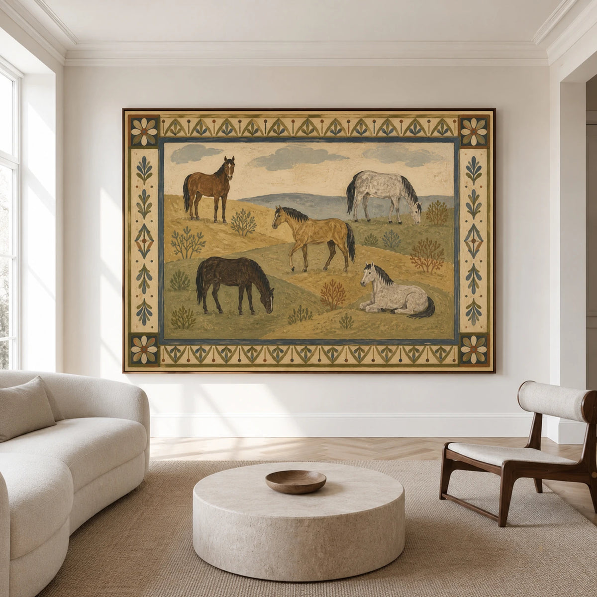 Modern Folk Art ｜ Wild Meadow Horses