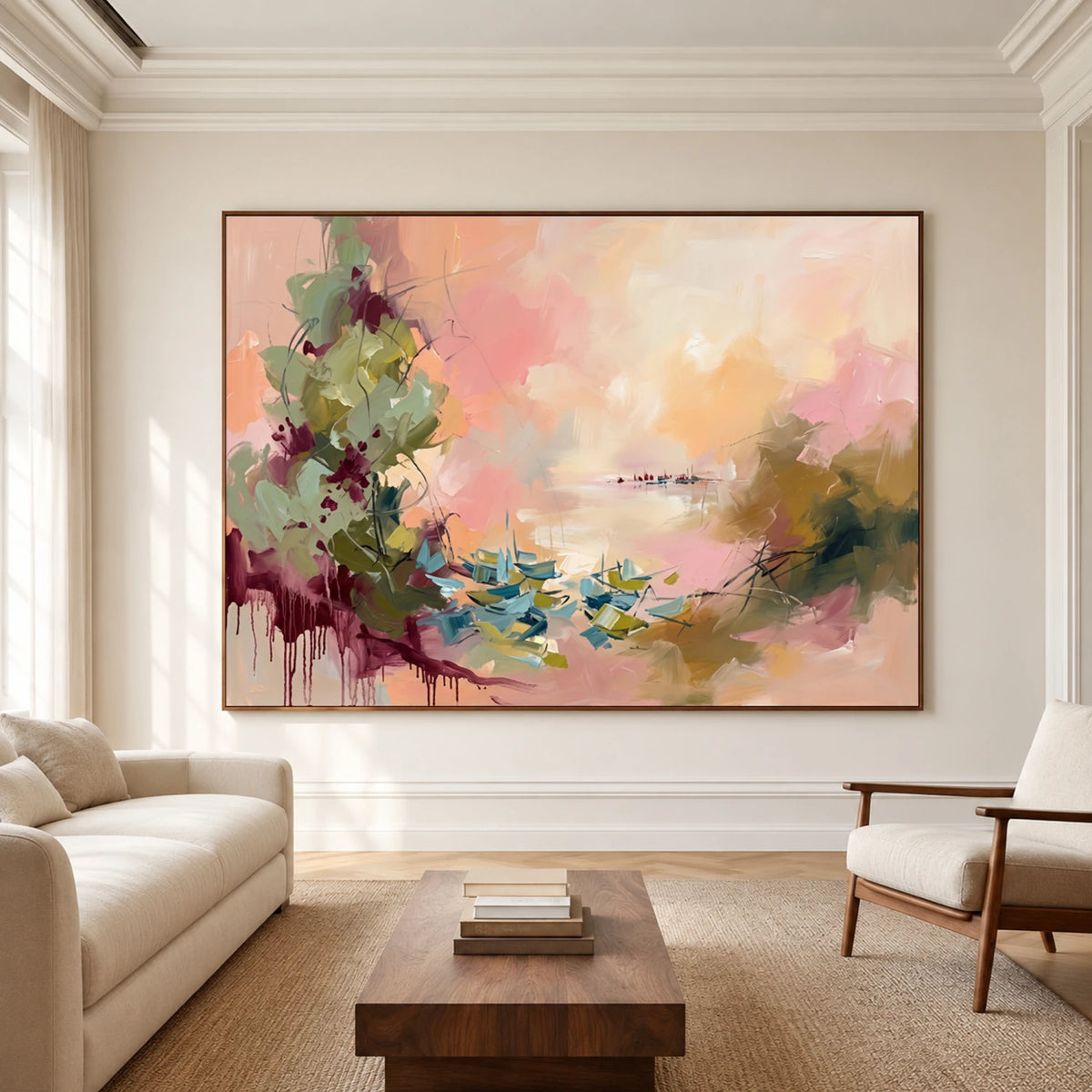 Expressive Contemporary Art｜Coastal Bloom Abstraction