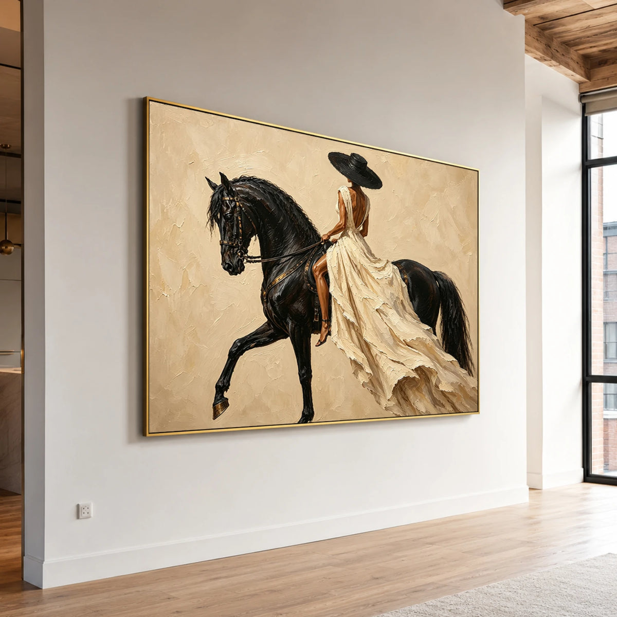 Vintage Americana Art｜Ivory Midnight Rider