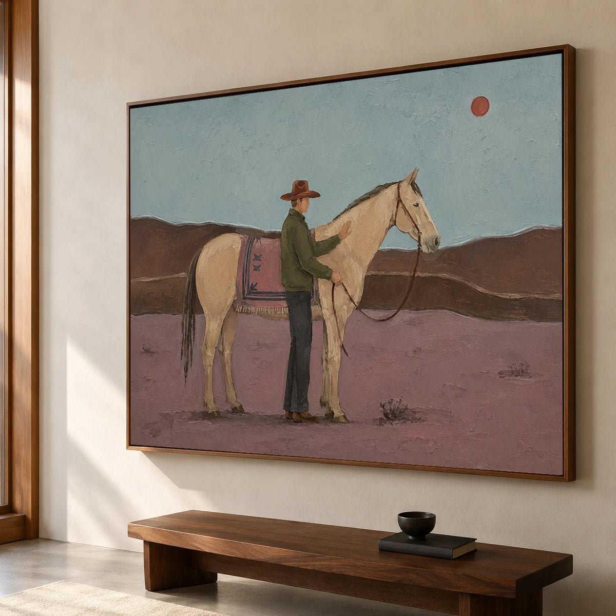 Modern Folk Art｜Lone Rider Landscape