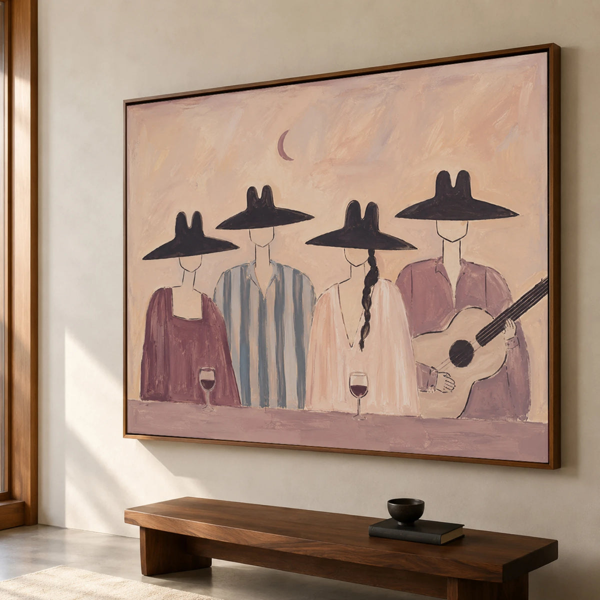 Vintage Americana Art｜Moonlit Quartet