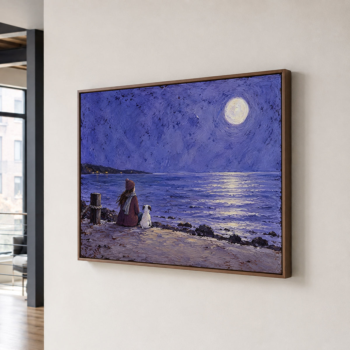 Modern Folk Art | Moonlit Shore Companions