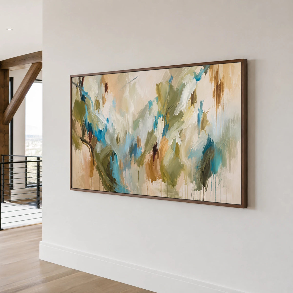 Expressive Contemporary Art｜Azure Botanical Abstraction