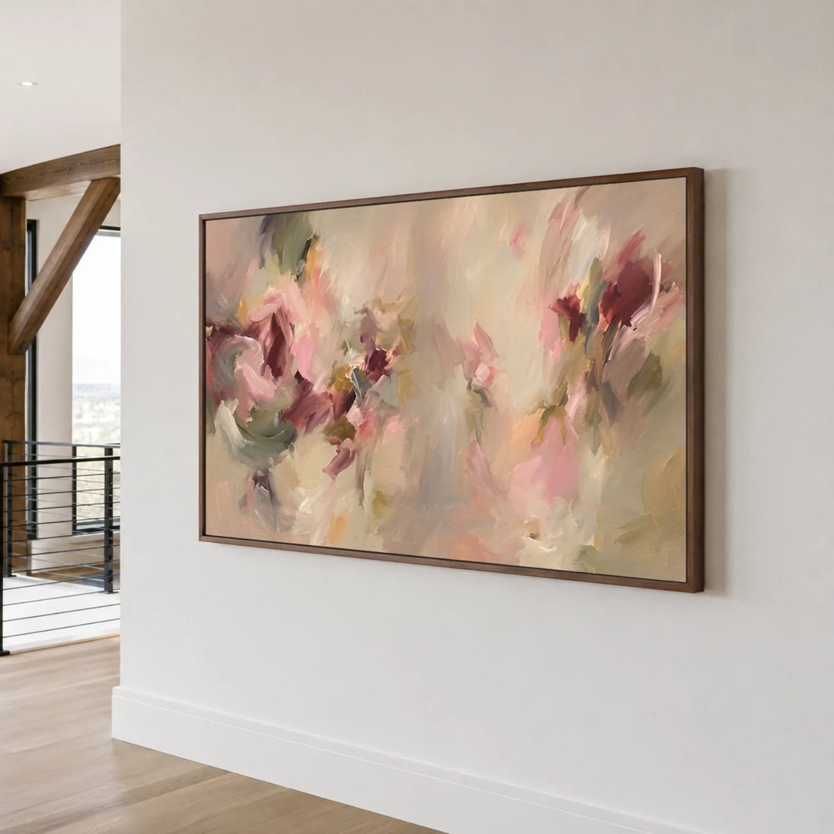 Expressive Contemporary Art｜Blush Floral Abstraction