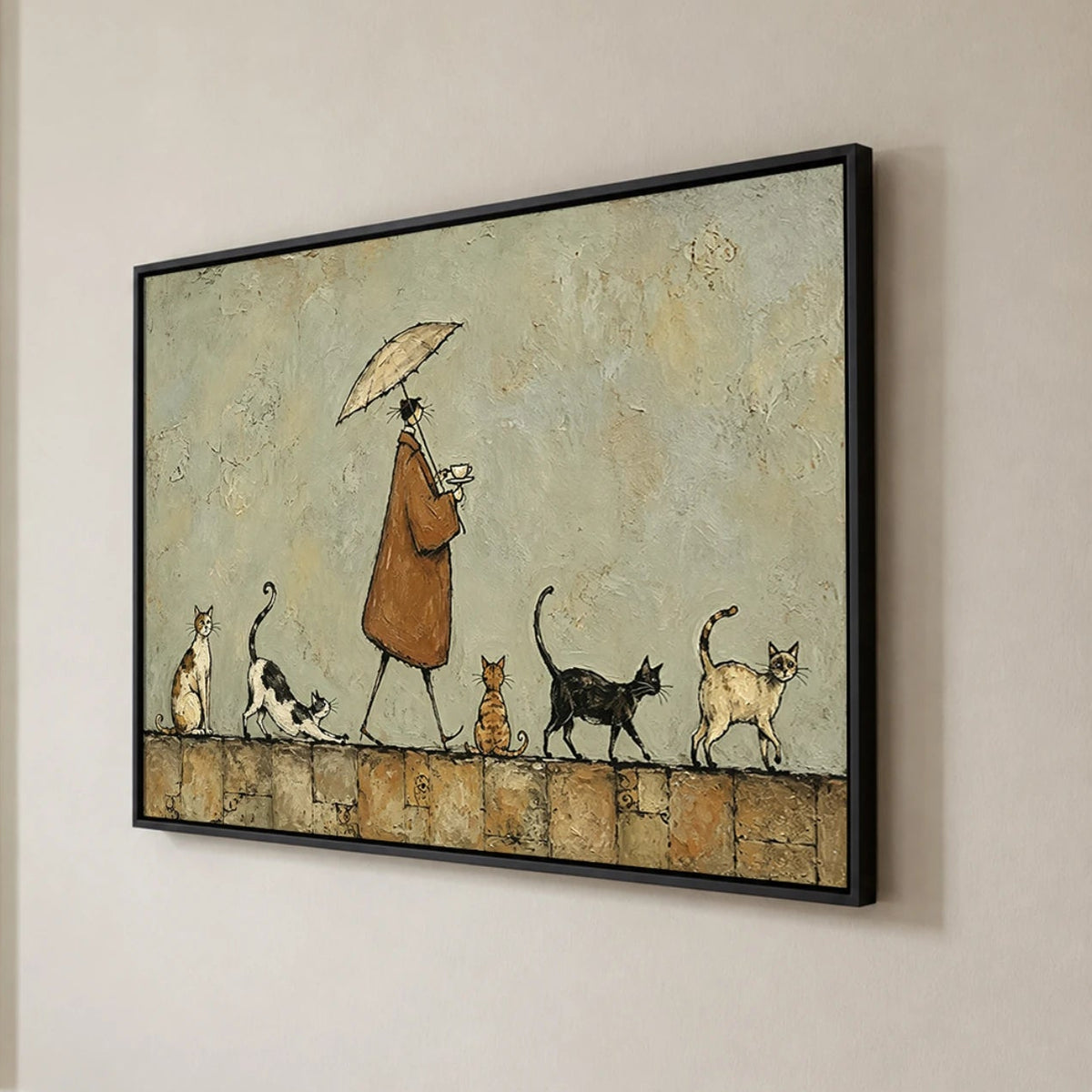 Modern Folk Art｜Rainy Cat Procession