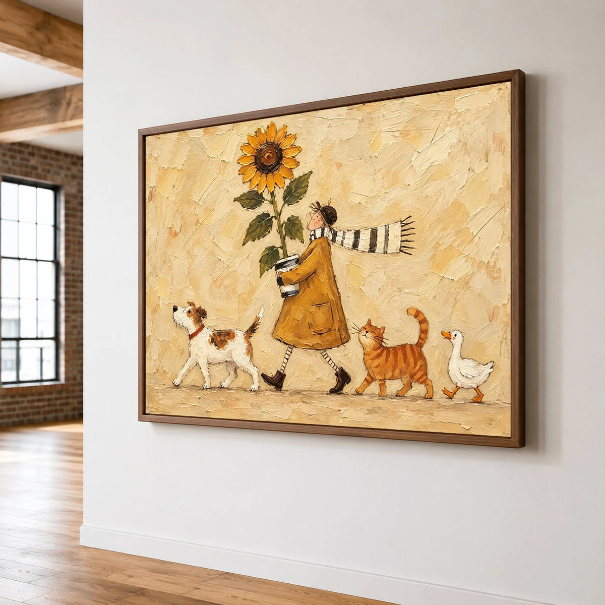 Modern Folk Art｜Sunflower Days with Animal Friends