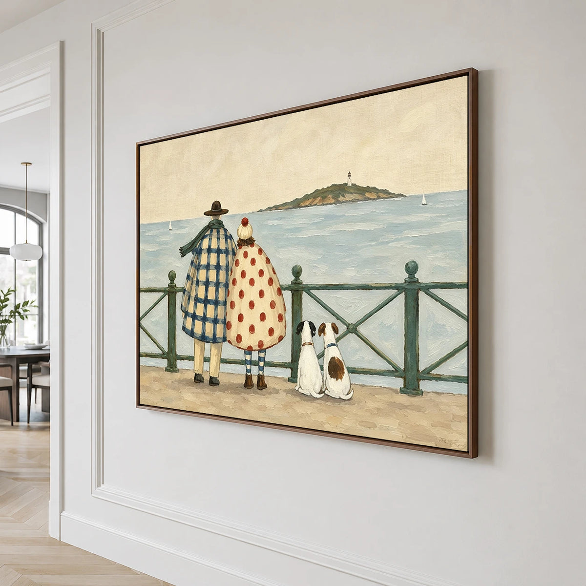 Modern Folk Art｜Seaside Walk with Dogs