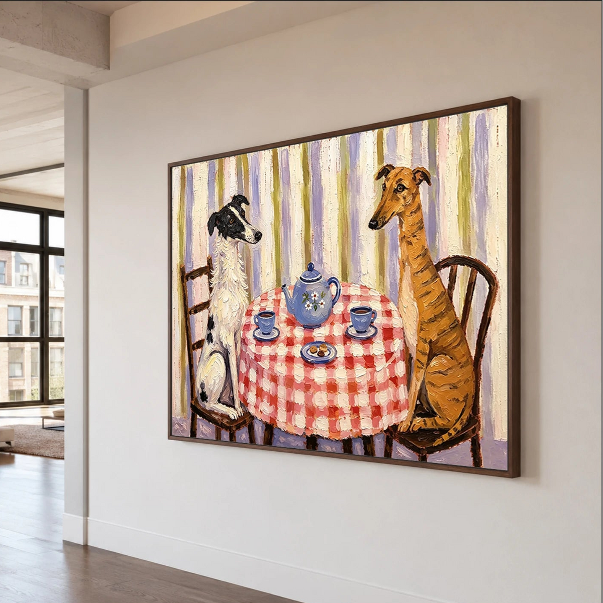 Modern Folk Art｜Tea Time Hounds