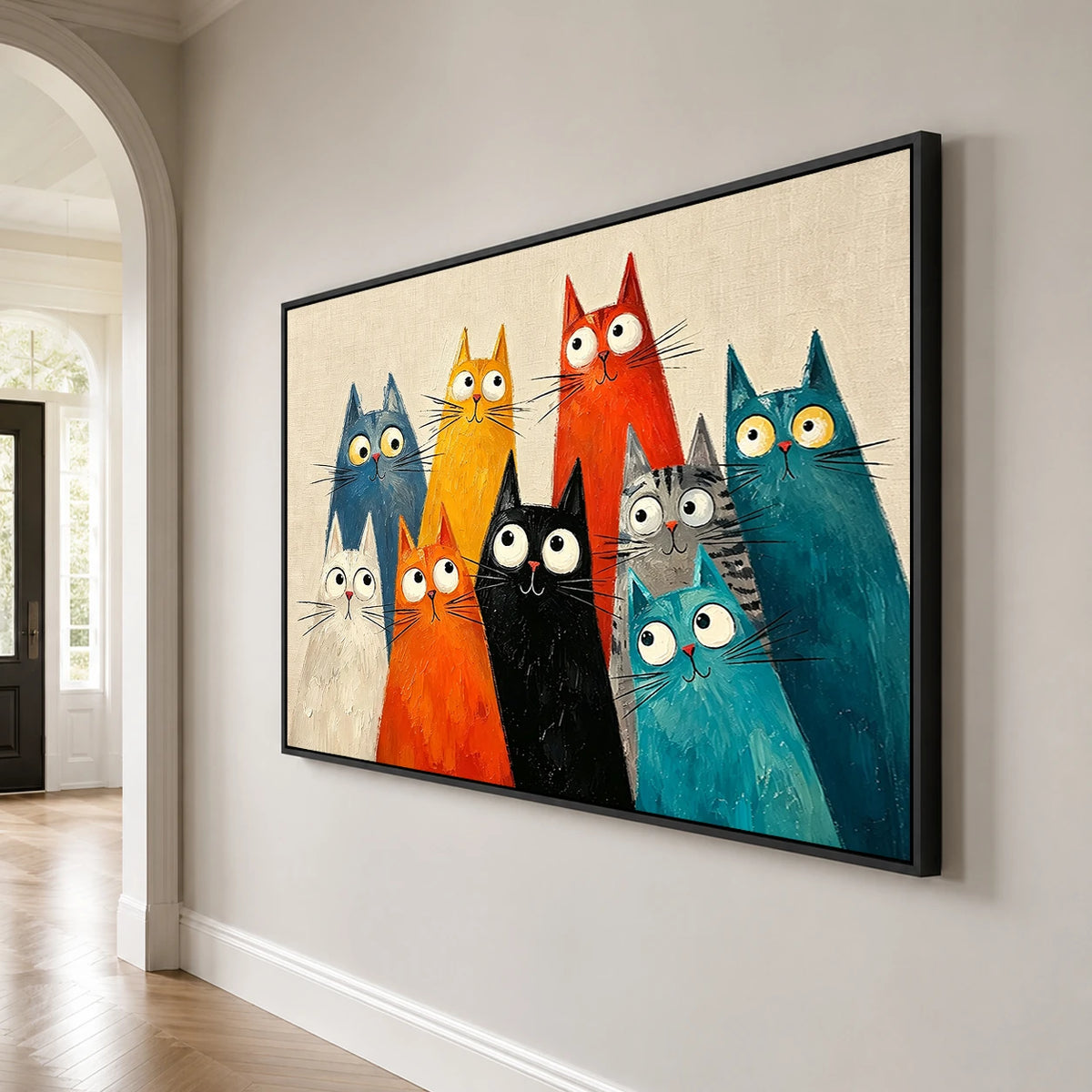 Modern Folk Art｜Colorful Cat Gathering