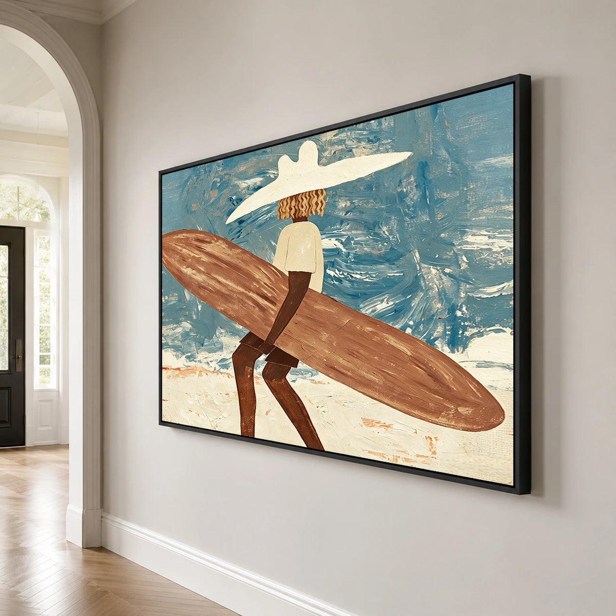 Modern Folk Art | Seaside Longboard Wanderer