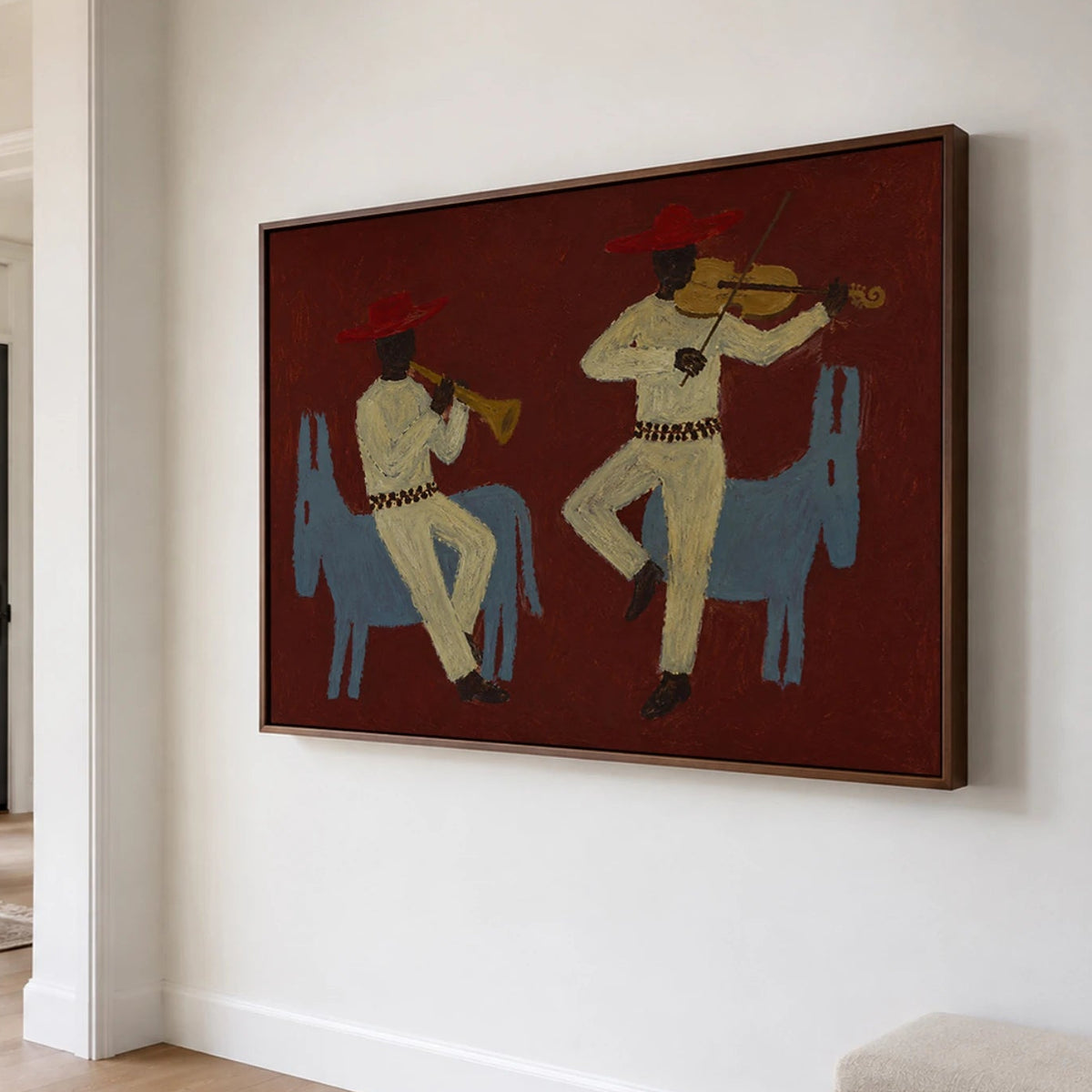 Modern Folk Art｜Crimson Evening Serenade