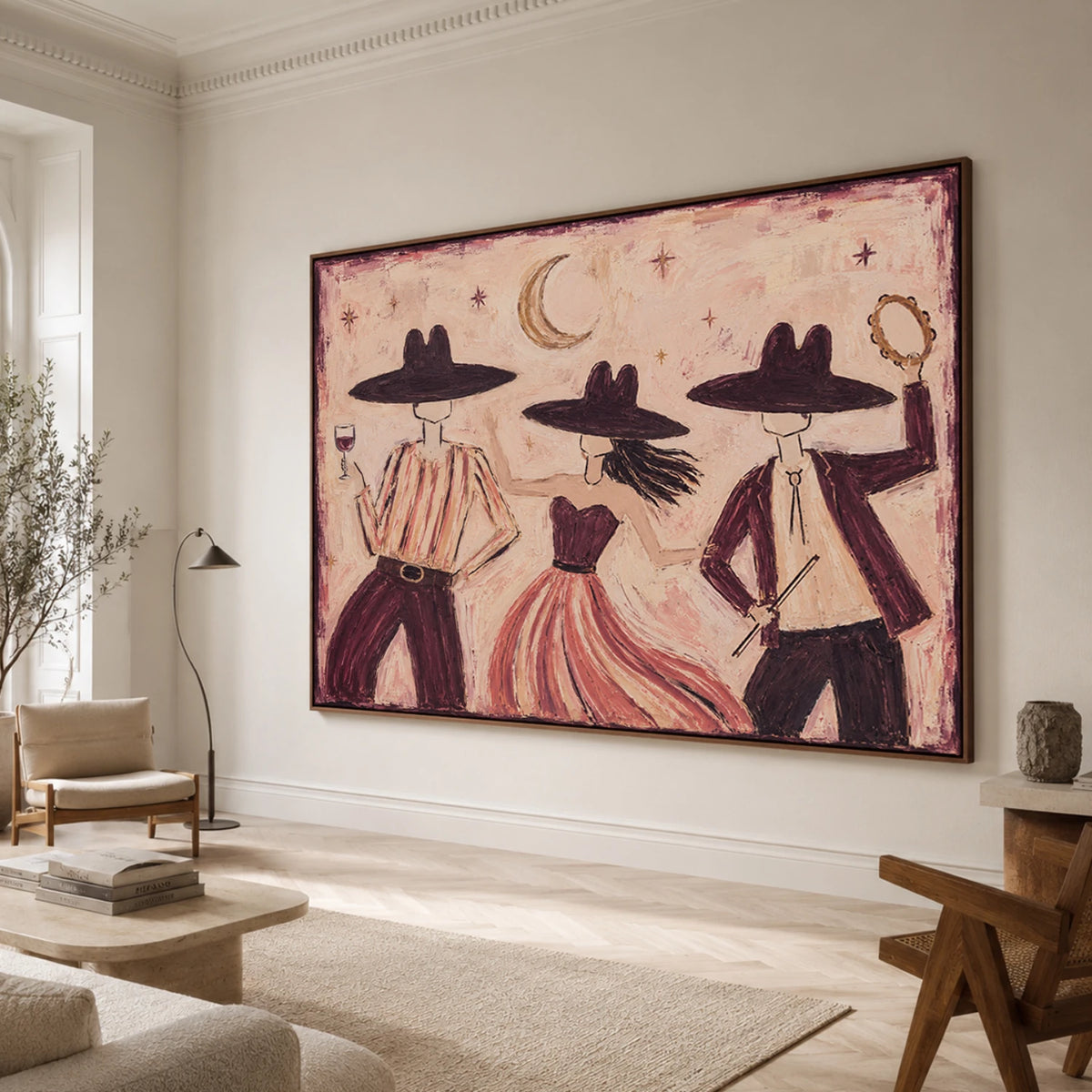 Vintage Americana Art｜Moonlit Revelry