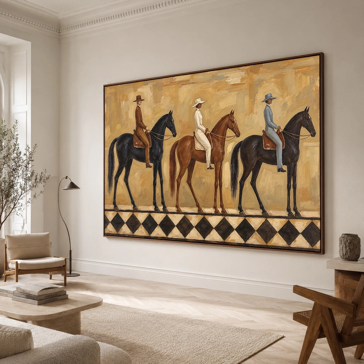 Vintage Americana Art｜Three Riders at Dusk