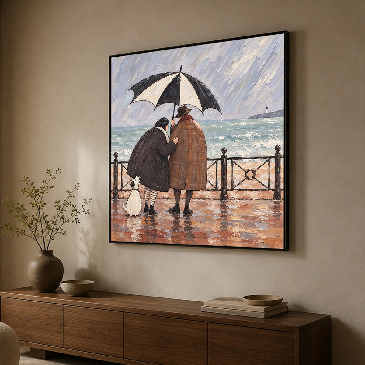 Modern Folk Art｜Rainy Seaside Walk