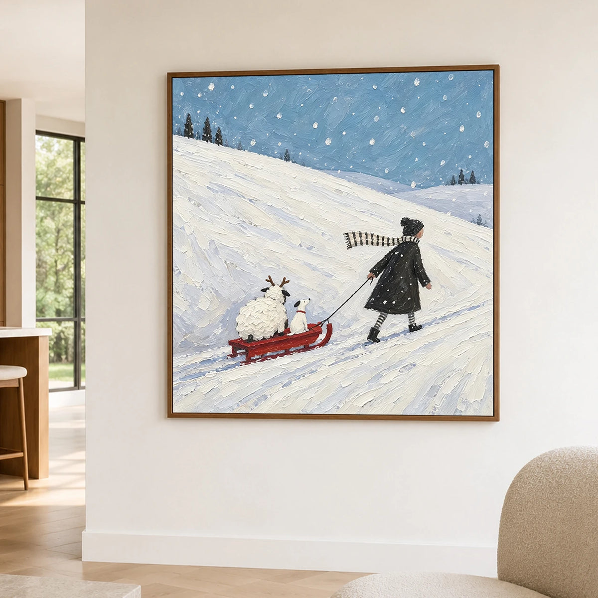 Modern Folk Art｜Winter Walk with Animal Friends
