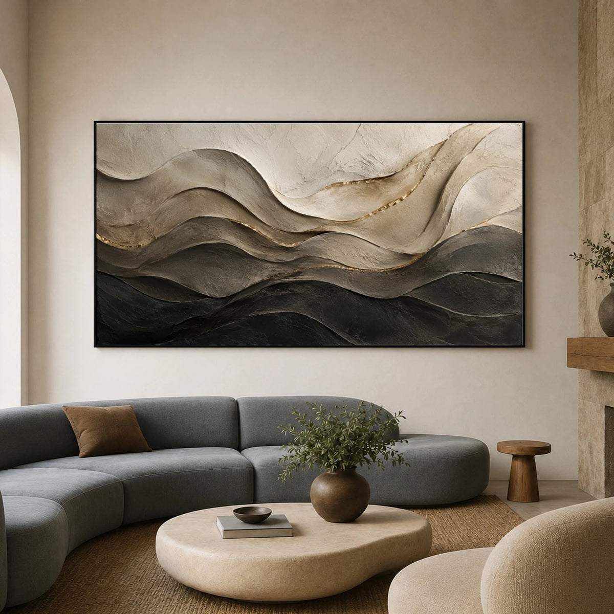 Textured & Impasto Art｜Gilded Shadow Strata