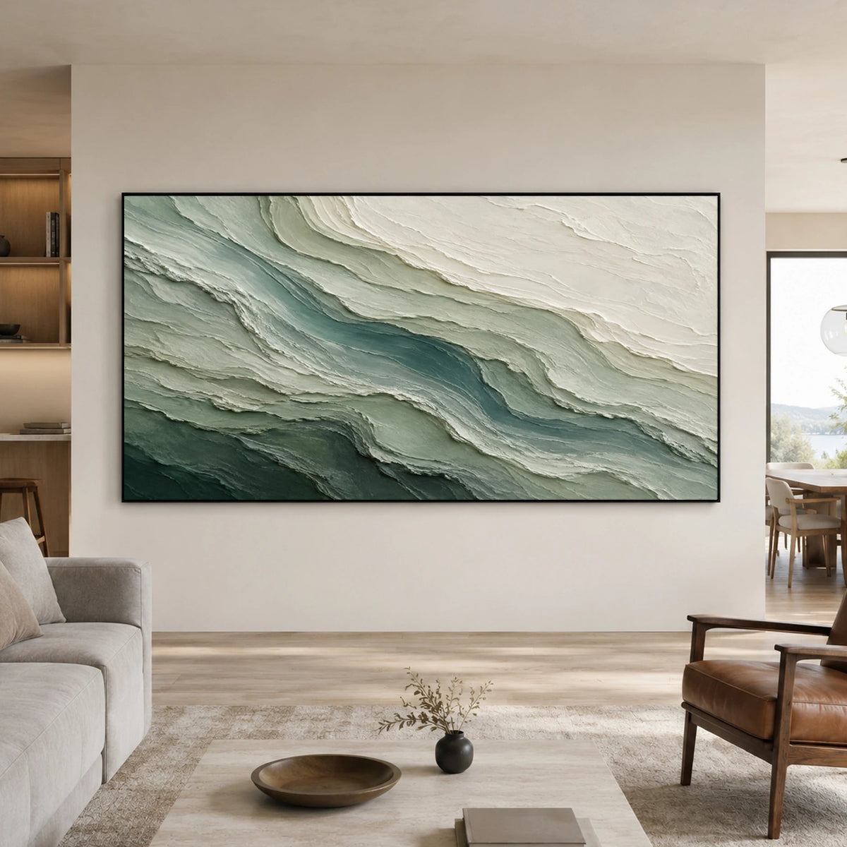 Textured & Impasto Art｜Sage Forest Flow