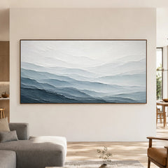 Textured & Impasto Art｜Misty Blue Layers