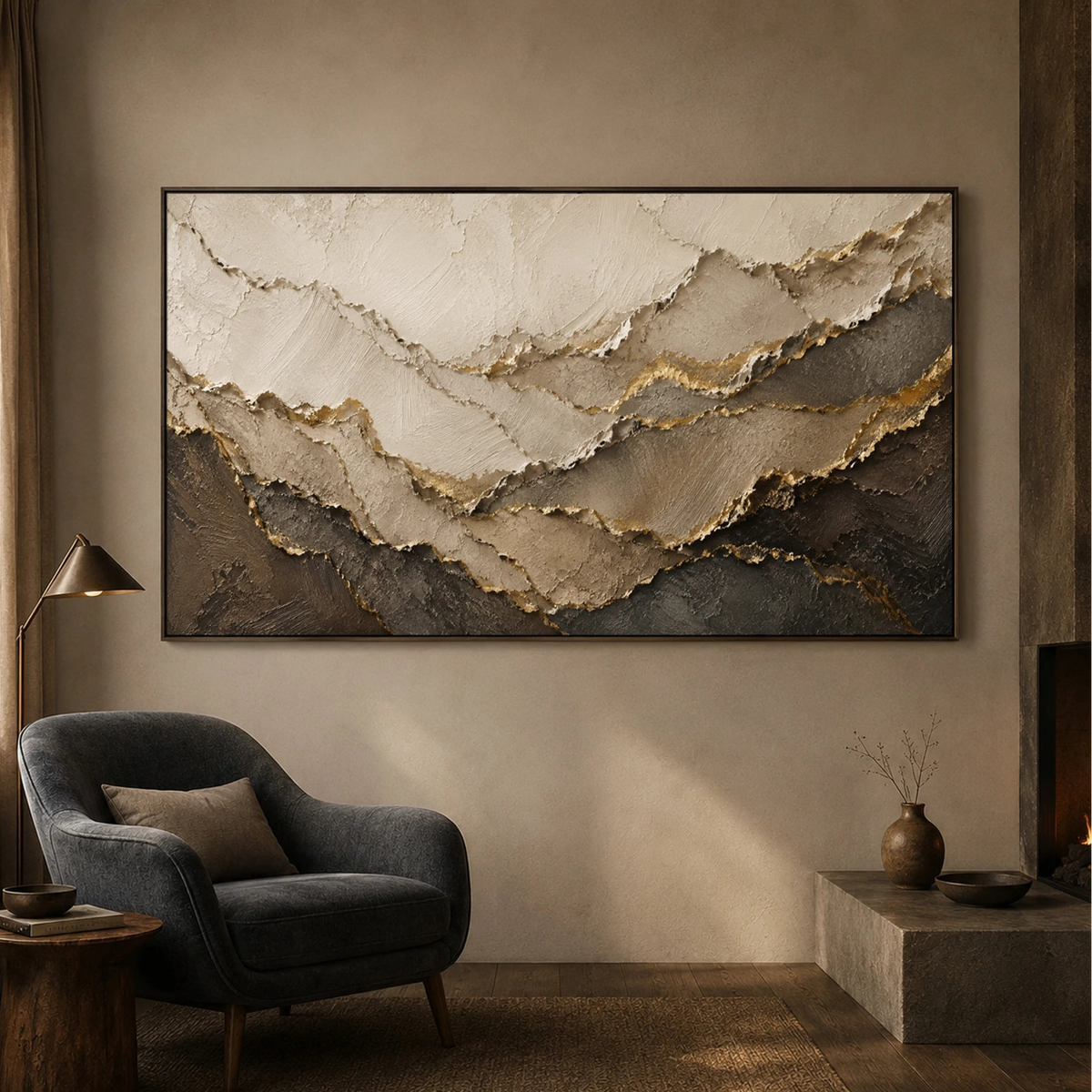 Textured & Impasto Art｜Gilded Stone Layers