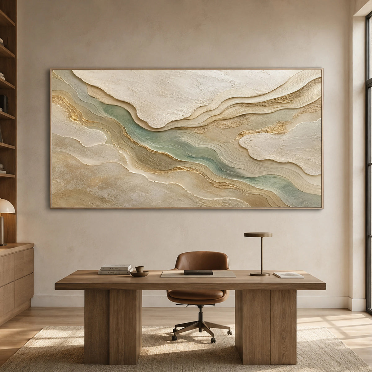 Textured & Impasto Art｜Gilded Sage Current