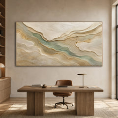 Textured & Impasto Art｜Gilded Sage Current