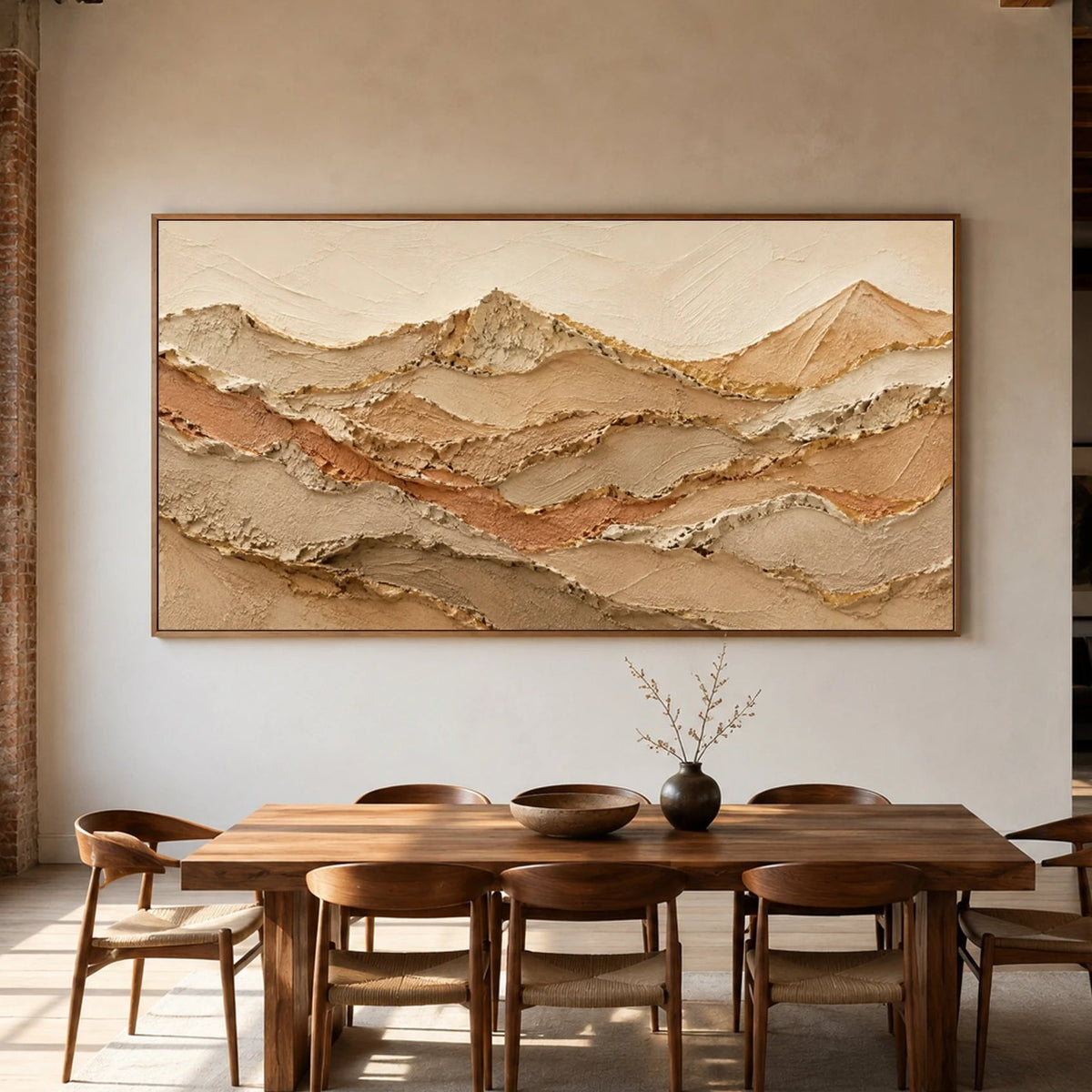 Textured & Impasto Art｜Gilded Desert Ranges