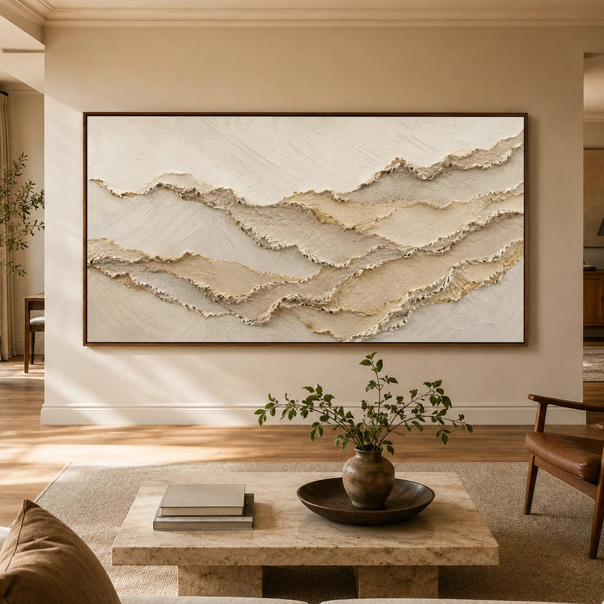 Textured & Impasto Art｜Gilded Sand Ridges